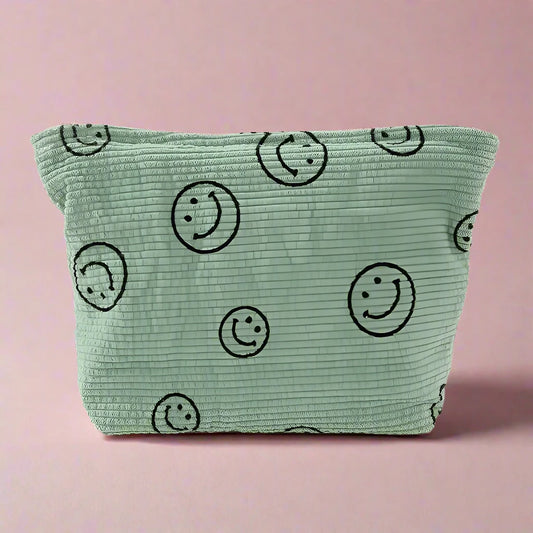 Smiley Face Corduroy Pouch